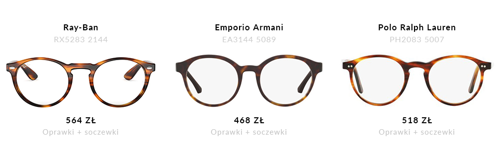 okrągłe okulary korekcyjne Ray Ban, Polo Ralph Lauren, Emporio Armani, eyerim blog
